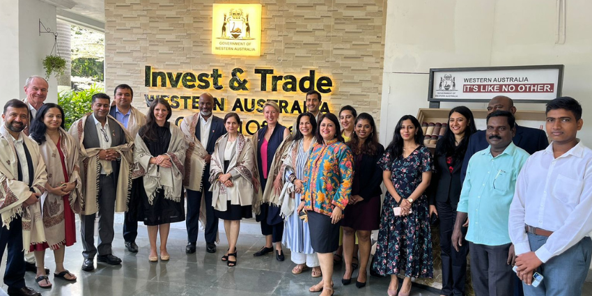 Group photos of representatives at the Invest and Trade India Office