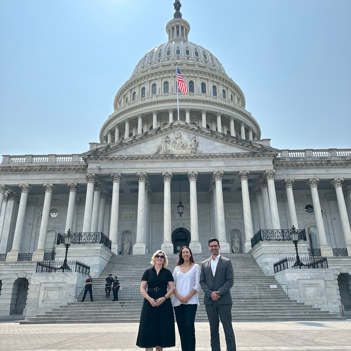 Simone Spencer, Natasha Monks and Chris Rodwell in Washington
