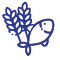 ITWA Sector Icons_Primary Industries Outline of fish and grain.