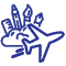 ITWA Sector Icons_Tourism Creative Plane and world globe drawing