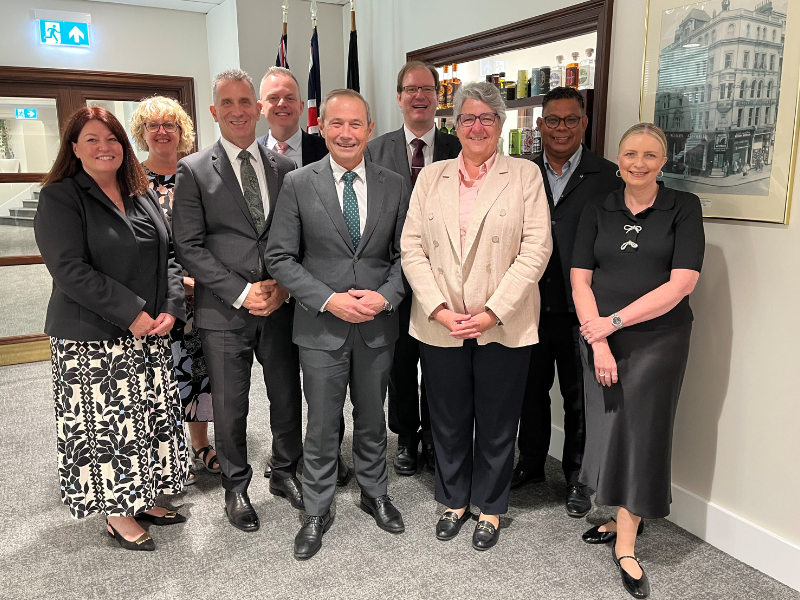 UK trade mission: Premier Roger Cook and Minister Paul Papalia with ITWA WAGO staff